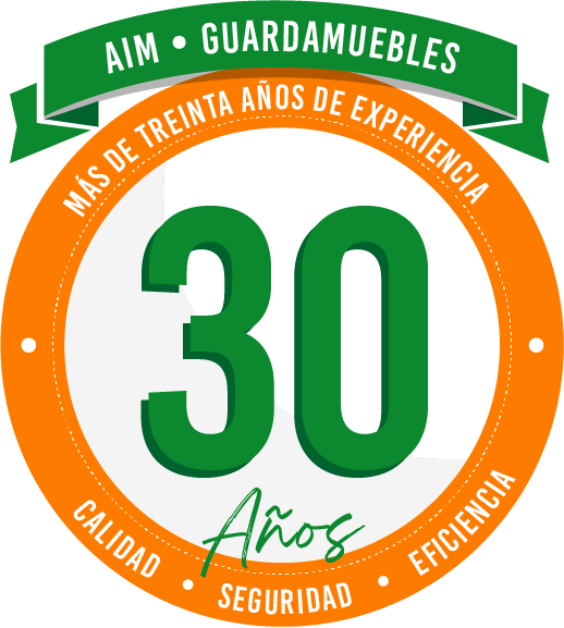 Sello 30 años de experiencia AIM Guardamuebles